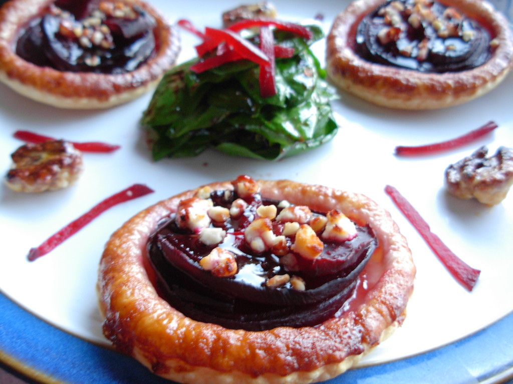 beetroot and bramble tartlets