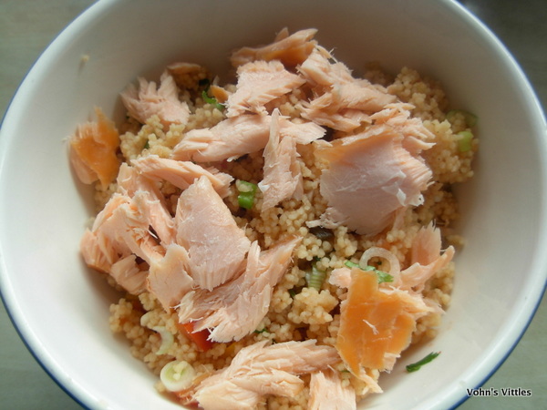 Couscous with smoked salmon