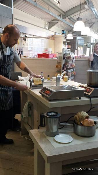 Chef using pasta machine