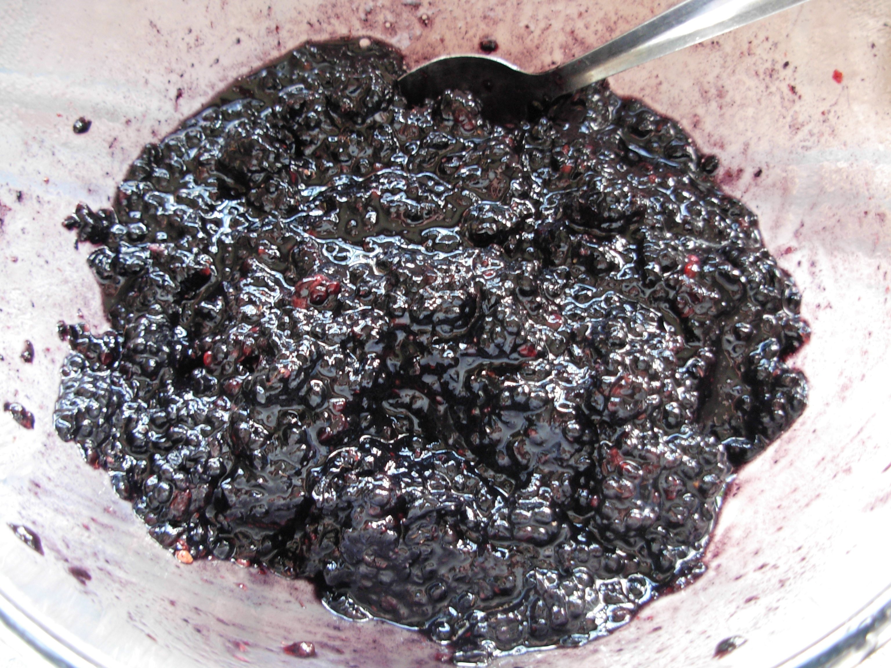 mash blackberries