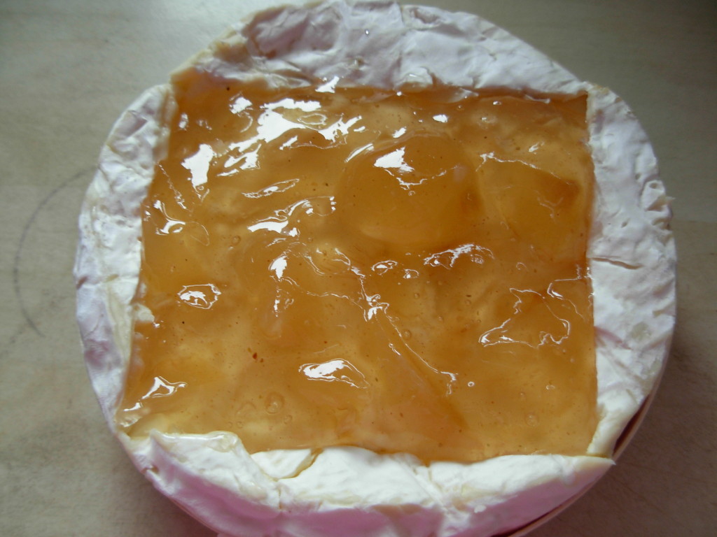 camembert topped with ginger preserve