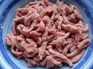 Beef coated in cornflour