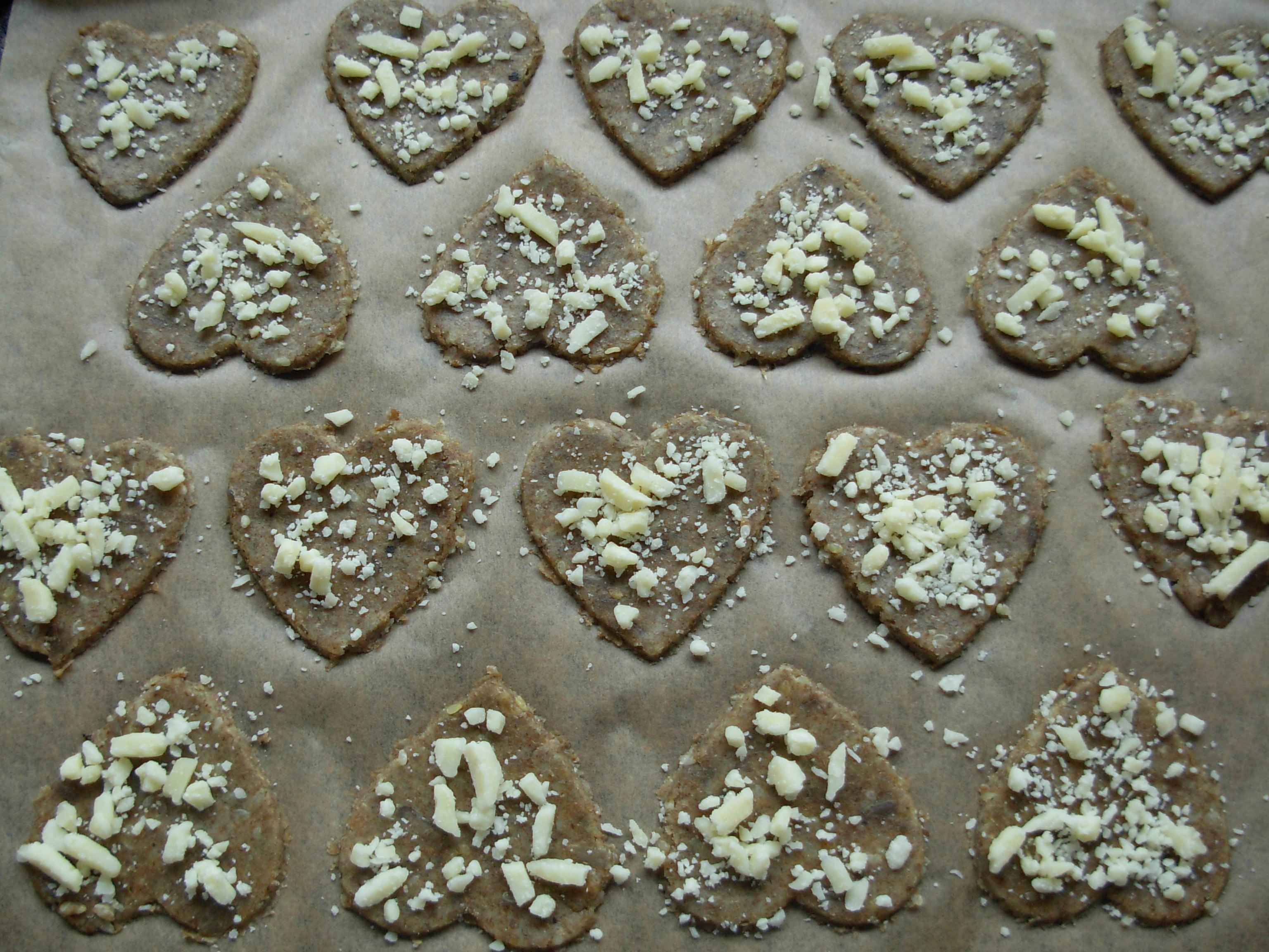 Rye pastry healthy heart with cheese