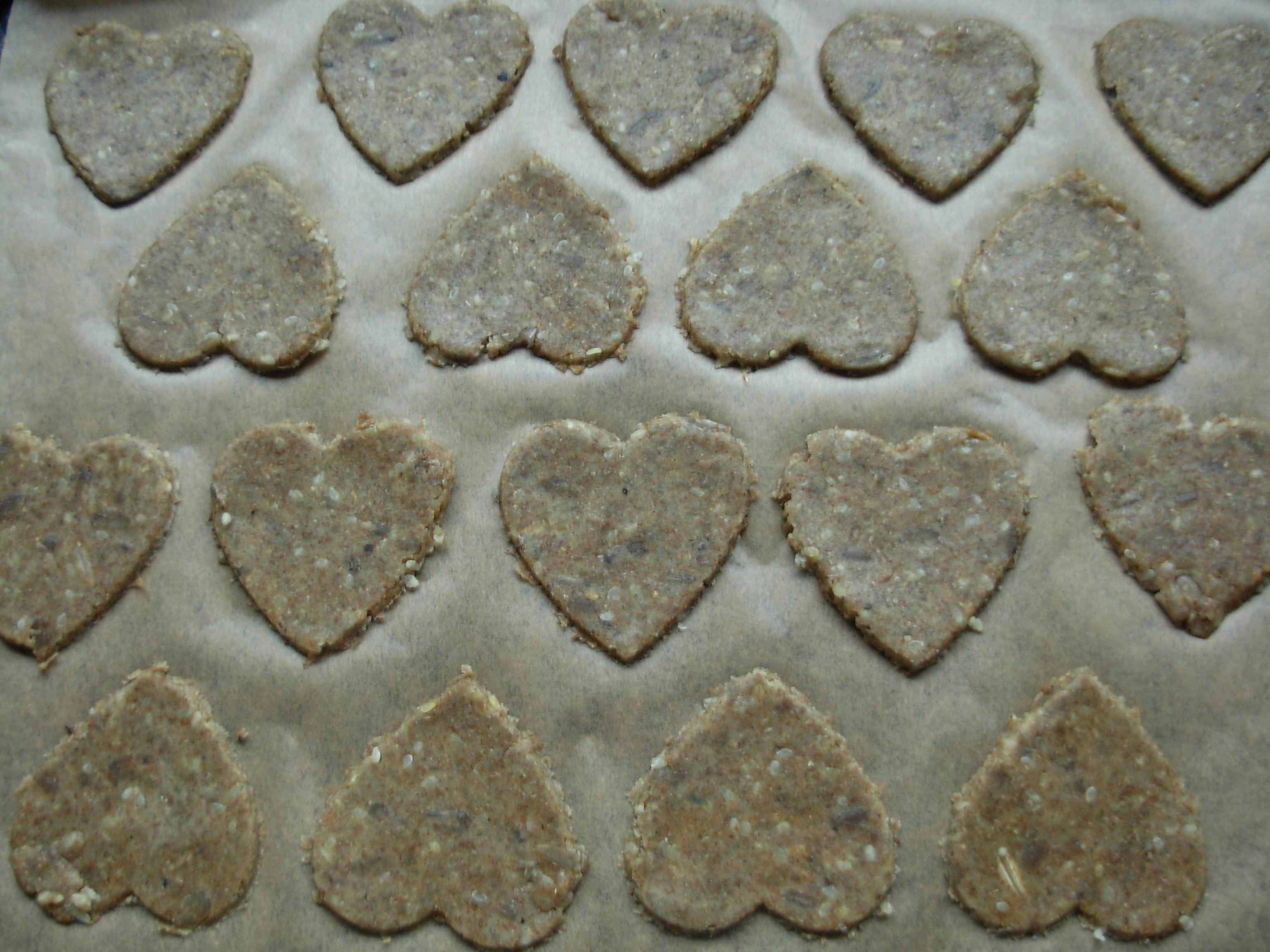 Rye pastry healthy heart cut outs