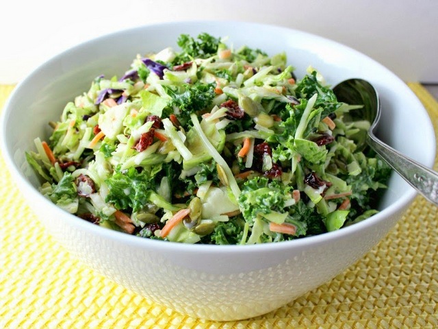 broccoli, kale, and Brussels Sprouts Slaw