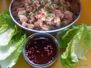 Vietnamese-style chicken and prawn wraps
