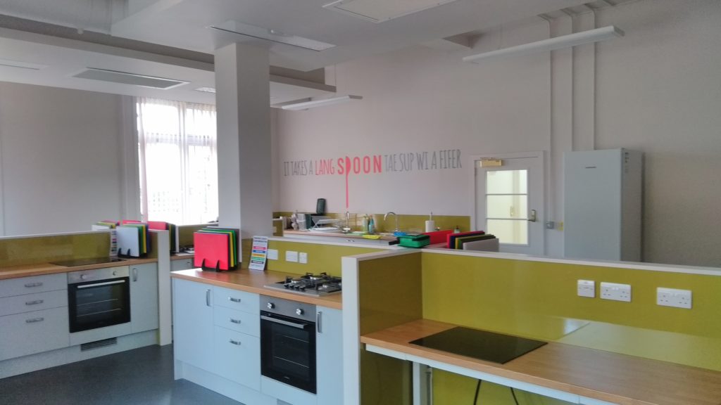 Lang Spoon Community Kitchen with several cooking stations