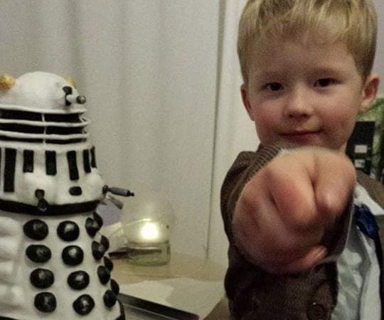 Boy and Dalek cake